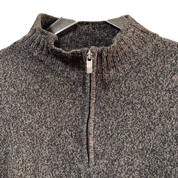 Enzo Mantovani 100% Wool Quarter Zip Pullover Sweater Brown Men's Size Large - Picture 4 of 8